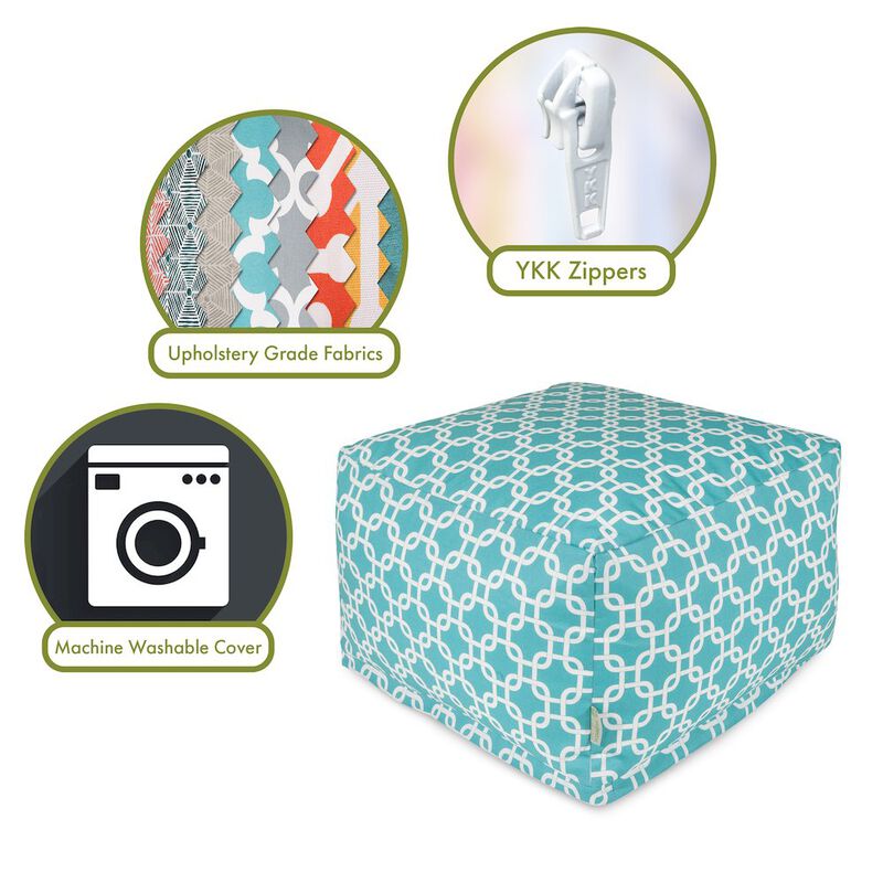 Majestic Home Goods Ottoman Pouf Links Teal