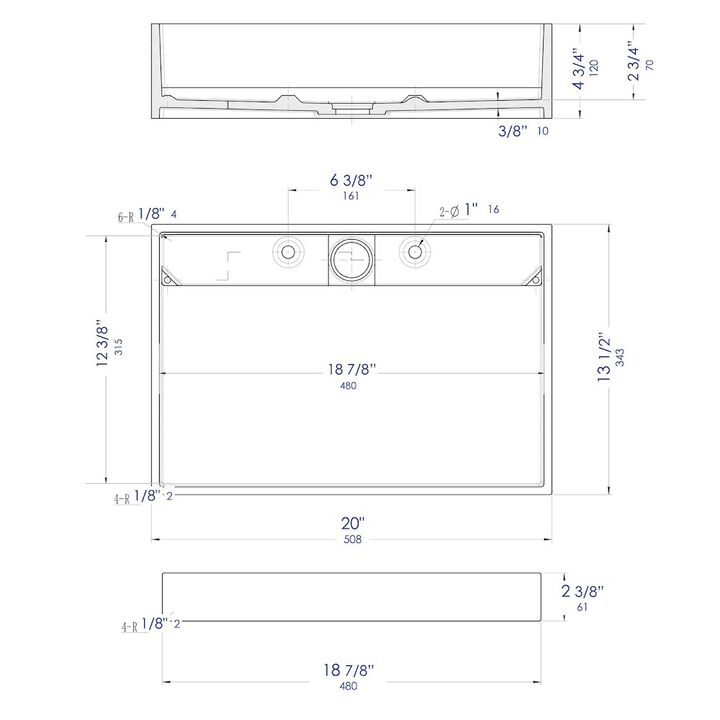 ALFI brand Black Matte 20 x 14 Solid Surface Resin Sink