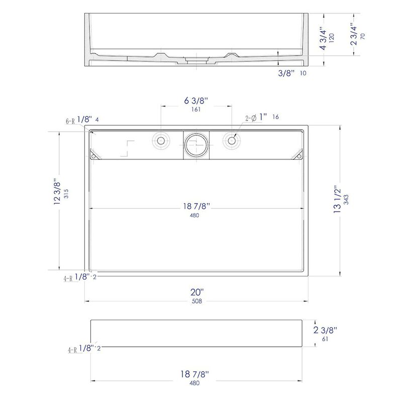 ALFI brand Black Matte 20 x 14 Solid Surface Resin Sink