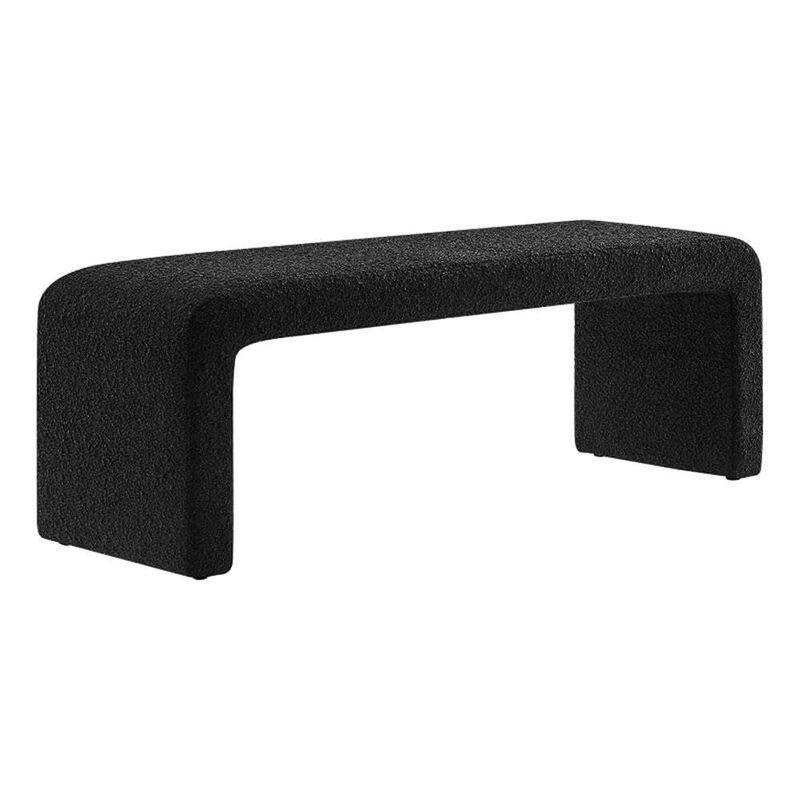 Modway EEI-6736-BLK Simba Boucle Fabric Waterfall Long Bench, Black image number 0