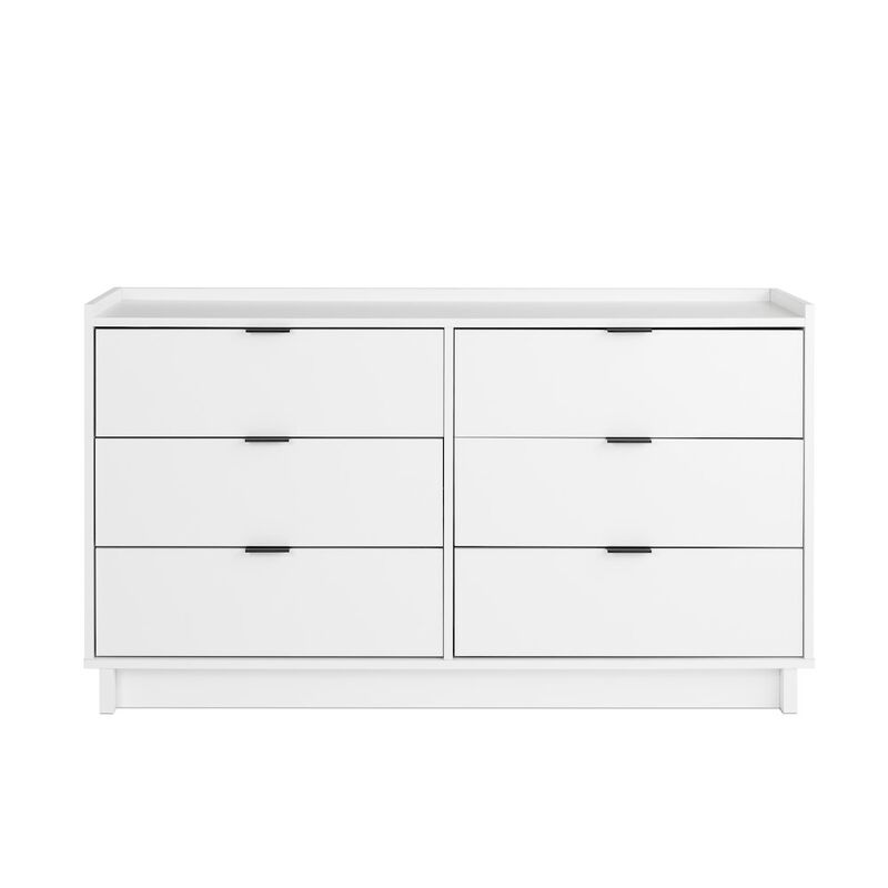 Prepac Simply Modern White 6 Drawer 52.5 W Dresser
