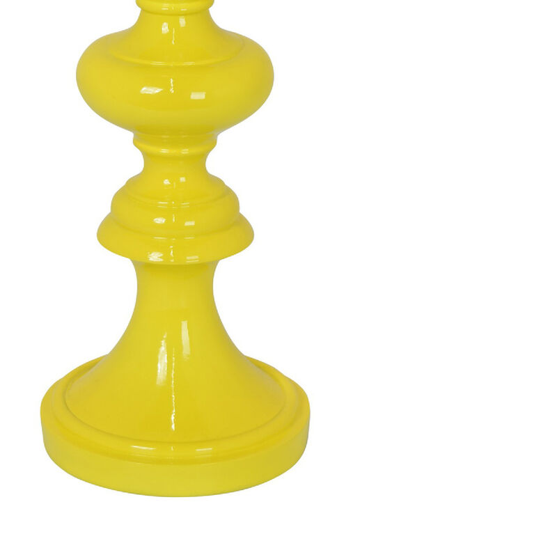 Meo Tabletop D&eacute;cor Candle Holder, Sculpted Turned Yellow Resin, 20 Inch image number 3