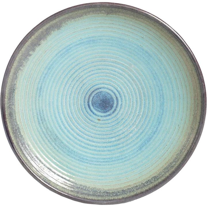 Garden Birdbath in Glazed Ceramic with Multi-Shade Finish for Outdoor Use