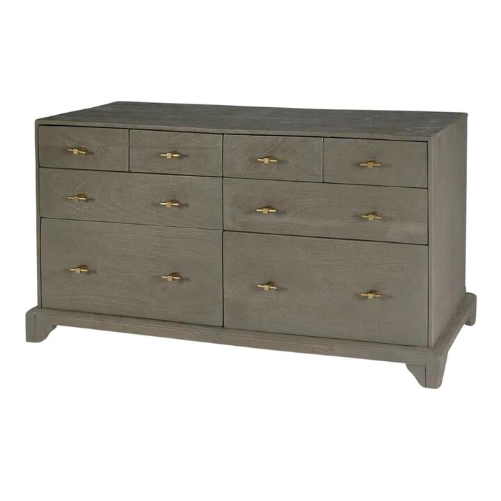 Butler Specialty Faro 55 in. W Rectangular Wood 8 Drawer Dresser, Gray