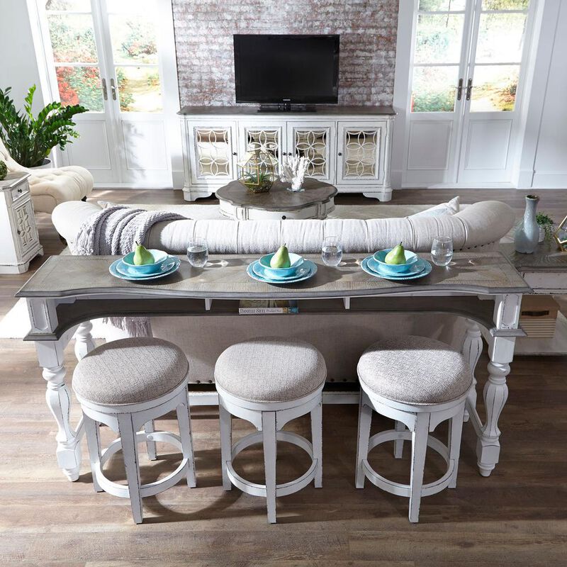 Liberty Furniture Magnolia Manor Console Swivel Stool in Antique White image number 5