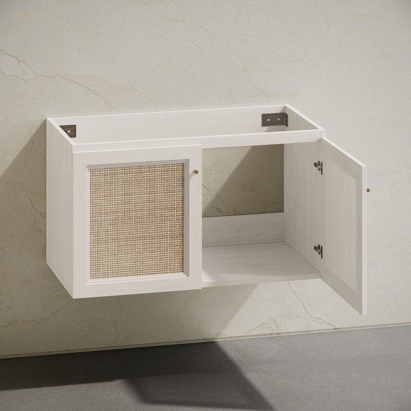 Classe 36" Wall-Mounted Bathroom Vanity in White Oak without Sink Top image number 5