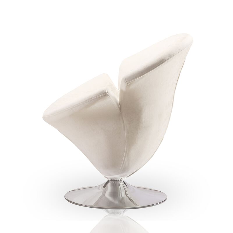 Tulip White Swivel Accent Chairs (Set of 2)