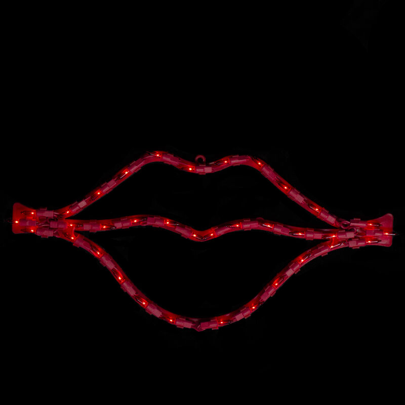 17.5" Lighted Red Lips Valentine's Day Window Silhouette Decoration