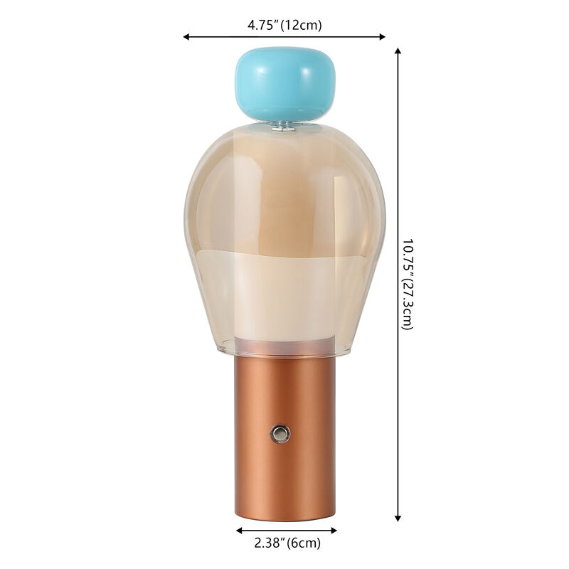 Evonne 10.75" Modern Glam Candle-Style Rechargeable/Cordless Dimmable Integrated LED Table Lamp with Touch Sensor