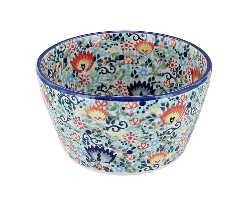 Blue Rose Polish Pottery Desert Oasis Small Deep Serving Bowl