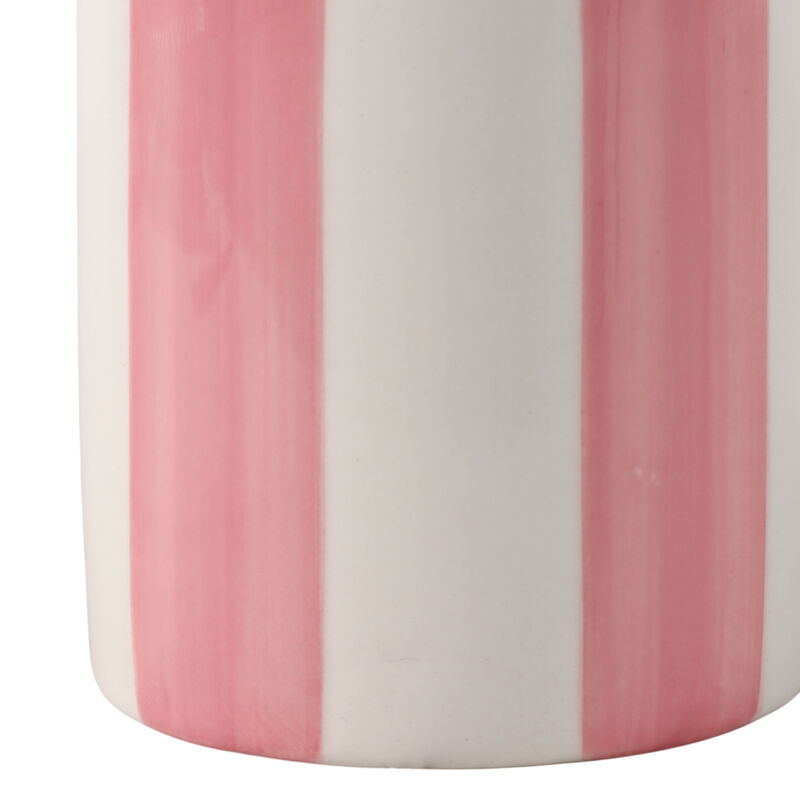 4" Striped Pencil Cup, Pink/ivory image number 4