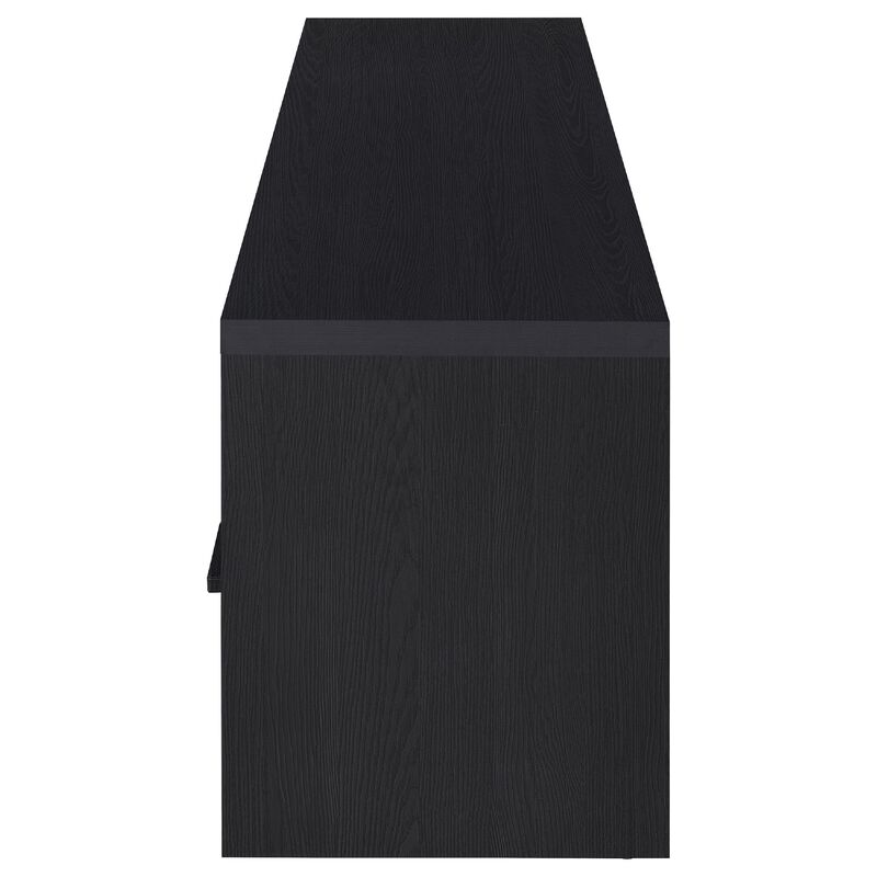 Marge TV Stand Media Console, 2 Doors and Drawer, Black Wood 70 Inch image number 5