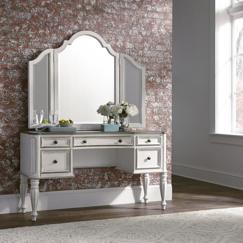 Liberty Furniture Magnolia Manor 3 Piece Vanity Set in Antique White image number 2