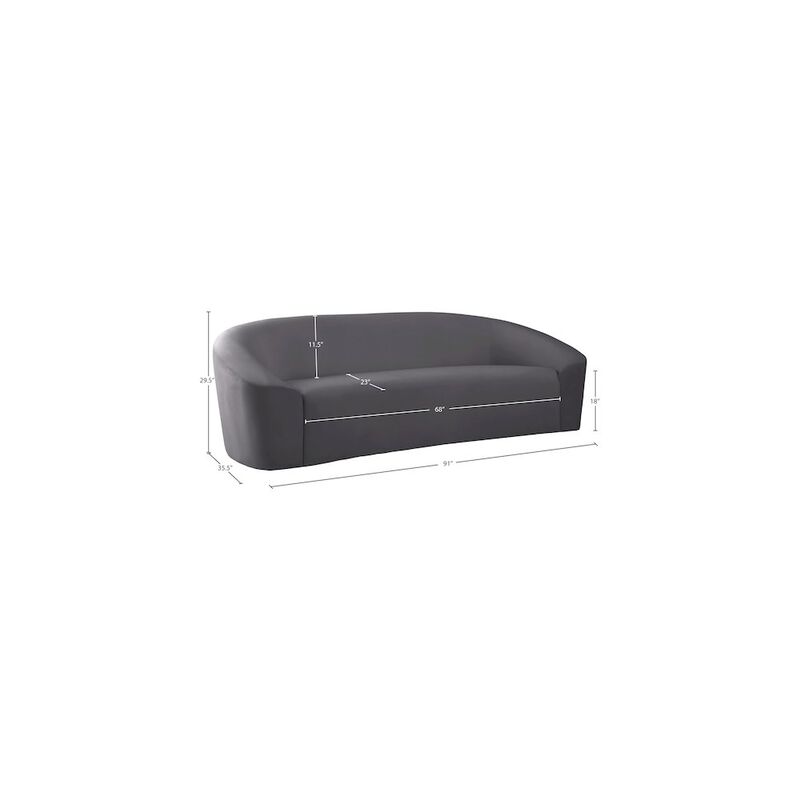 Meridian Furniture Riley Grey Velvet Sofa