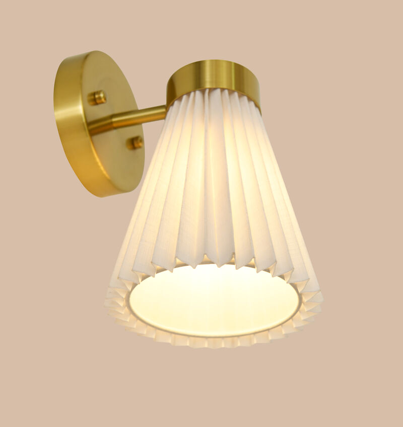 Beacon Lighting Amore 1-Light Wall Sconce with Pleated Linen Shade Modern Wall Light image number 5