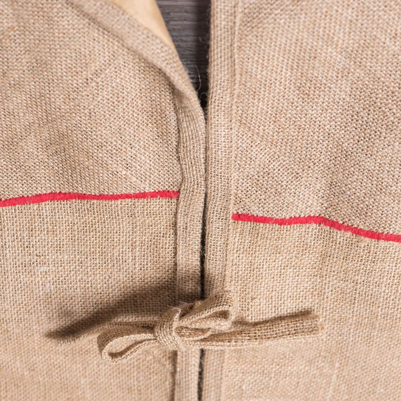 Vickerman Decorative 60" Burlap Jingle Collection Christmas Tree Skirt image number 3