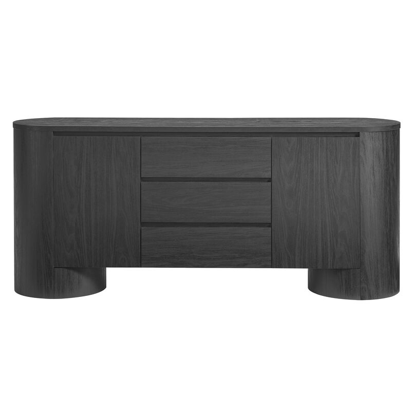 Duval 71" Rounded Sideboard Storage Cabinet image number 7