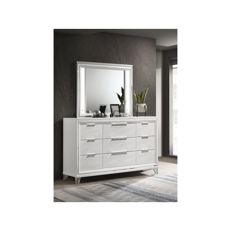 Coaster Co. of America Marmore 9-drawer Dresser and LED Mirror White image number 6