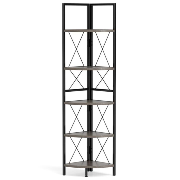 Hivvago 5-Tier Freestanding Corner Shelf Tall Storage Rack