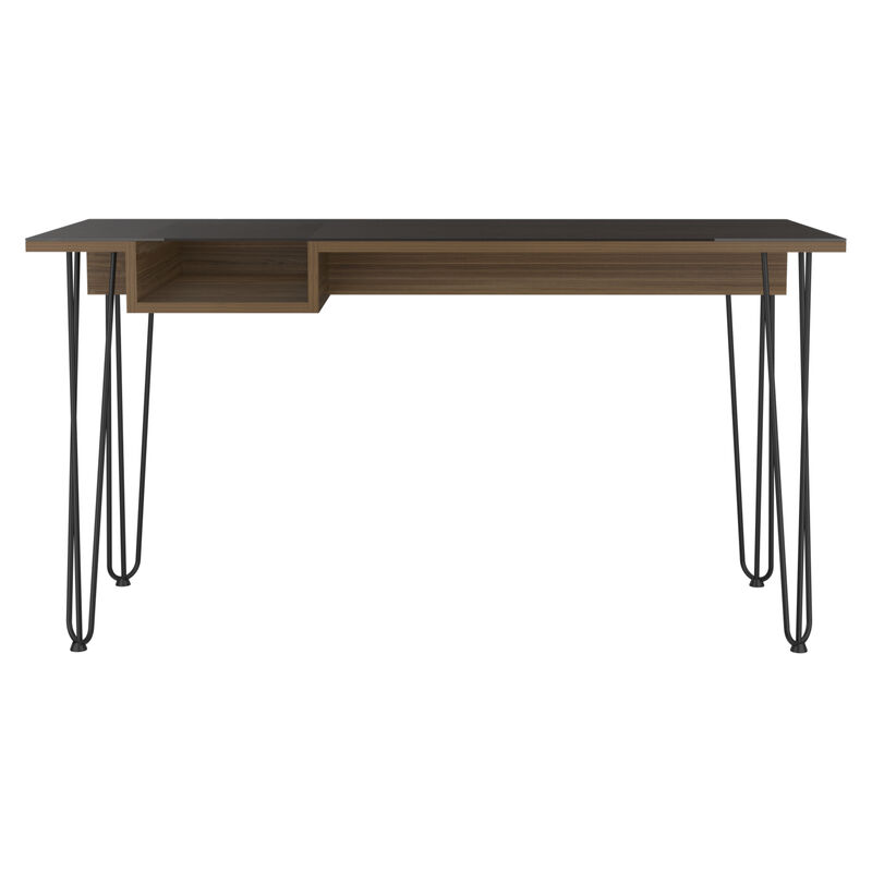 Arizona 140 Writing Desk, Hairpin Legs, One Shelf, Mahogany image number 3