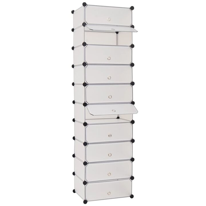 Shoe Organizer White Plastic panels, Steel frames Shoe Organizer