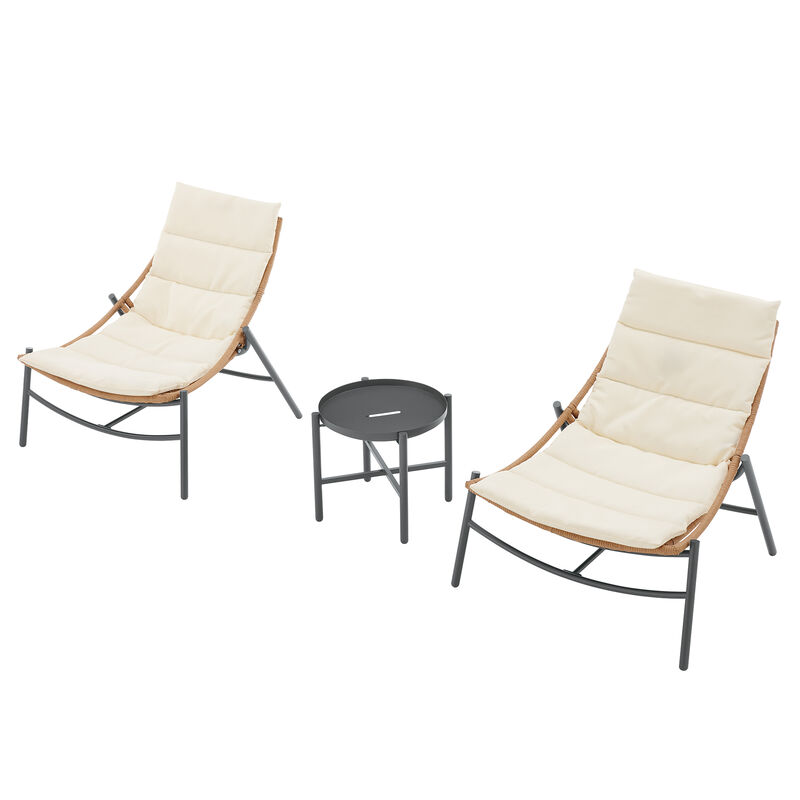 Sunset Cream 3-Piece Patio Set
