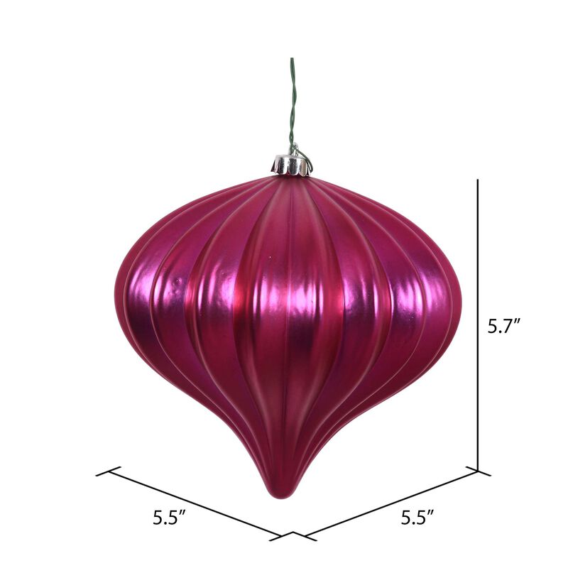 Vickerman 5.7" Wine Shiny Onion Christmas Ornament, UV Treated, Set of 3 image number 1