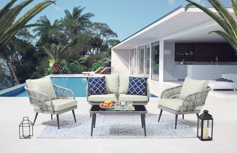 Riviera Cream Loveseat Patio Set