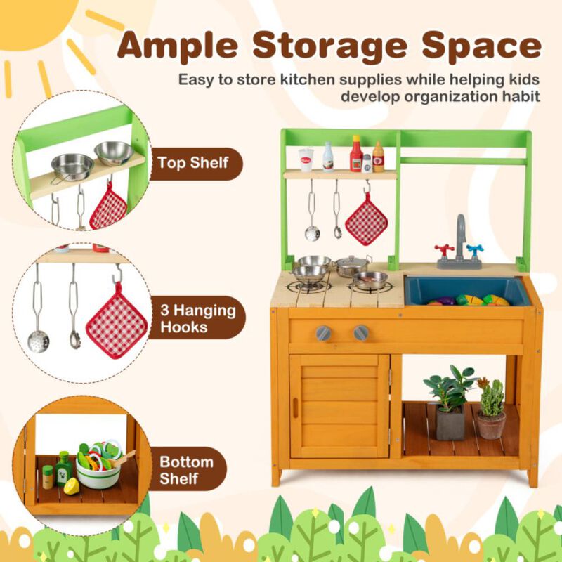 Hivvago Outdoor Mud Kitchen Playset for Girls and Boys 3+ Years Old