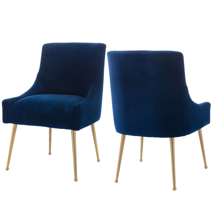 Clihome Velvet Dining Velvet Dining Chairs 2 pc Set