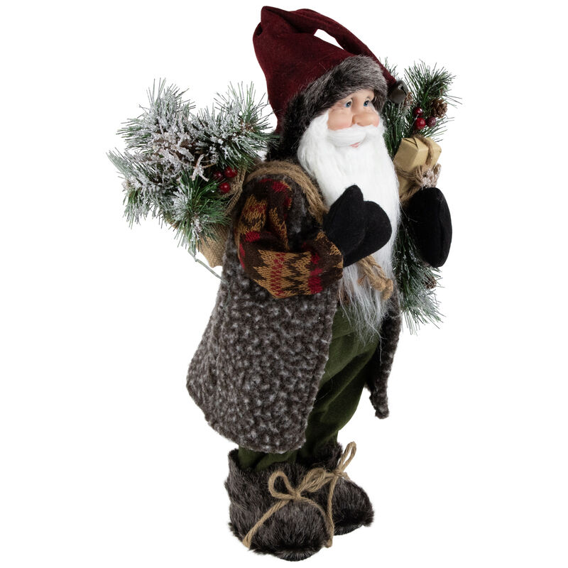 16" Country Rustic Santa Claus with Present Christmas Figure image number 2