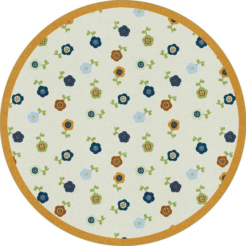 Joy Carpets Kid Essentials Awesome Blossom 13'2 Round Area Rug in Color Bold