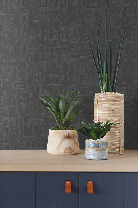 Chiseled Charcoal Abstract Wallpaper