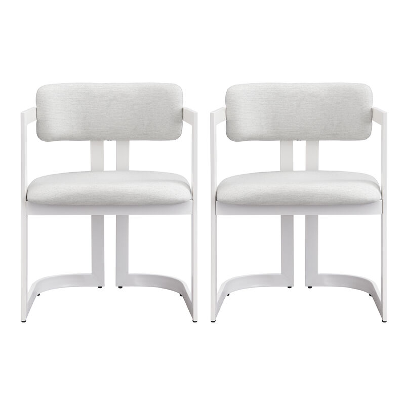 Merax Set of 2 Fabric Dining Chairs with Iron Frame image number 0
