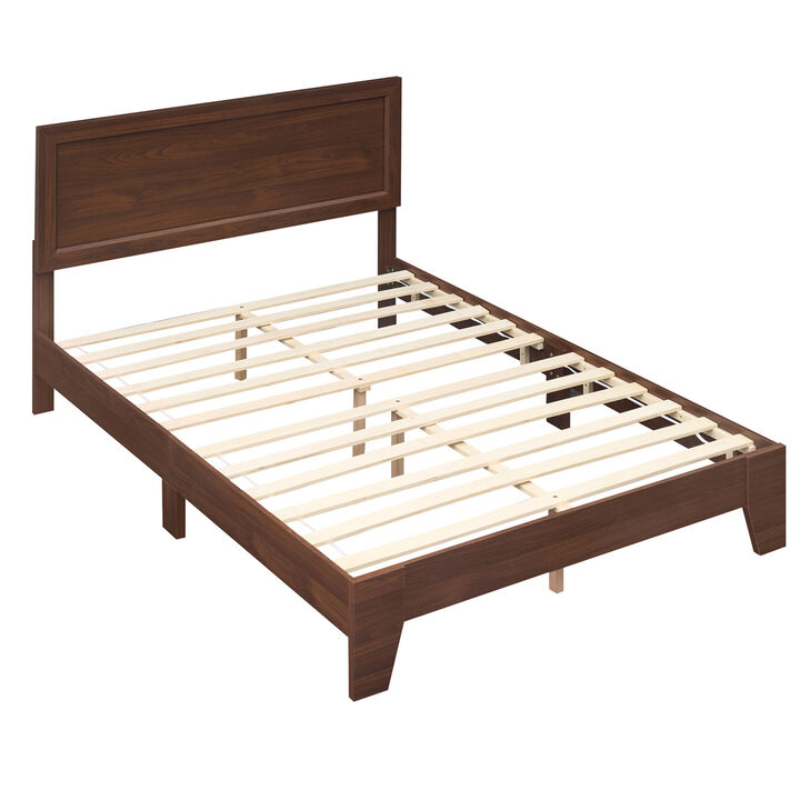 Full Size Upholstered Bed Frame with Headboard, No Box Spring Needed
