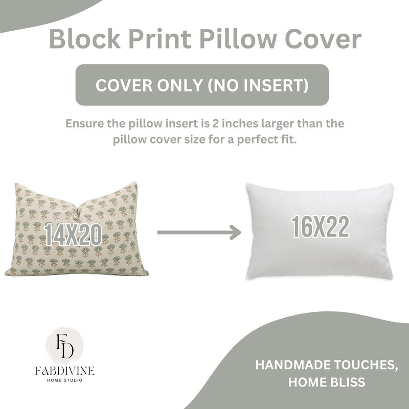 Fabdivine Grey Farmhouse Fall D&eacute;cor Boho Block Print Linen Handmade es Throw Pillow Cover Square Indoor Cushion Case, Kohinoor image number 4