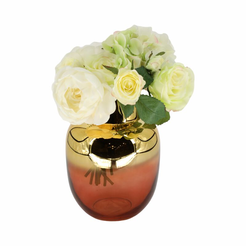 Glass 10"H Metallic Vase image number 1