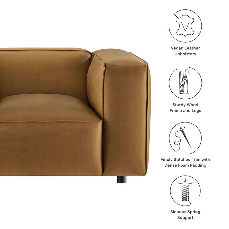 Auren Upholstered Vegan Leather Modular Armchair image number 1