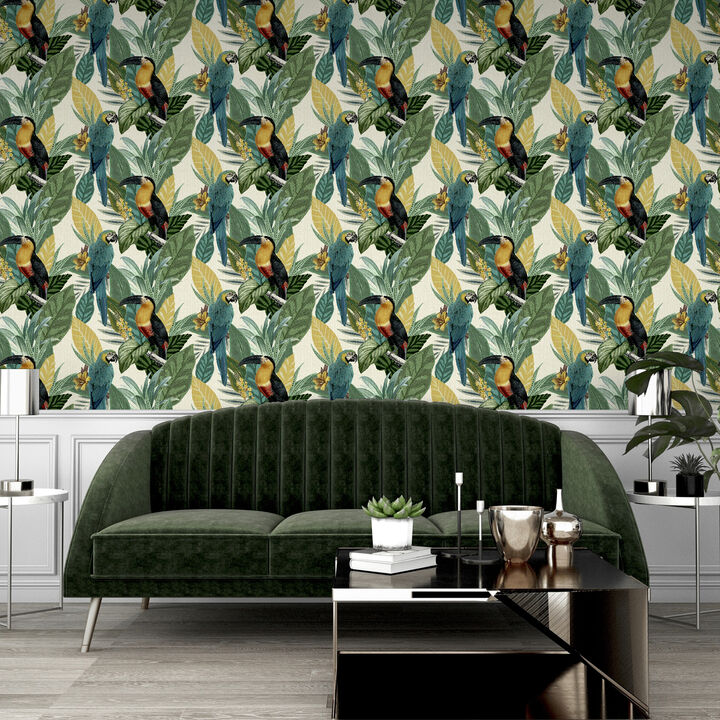 Trudie Multicolor Toucan Macaw Wallpaper