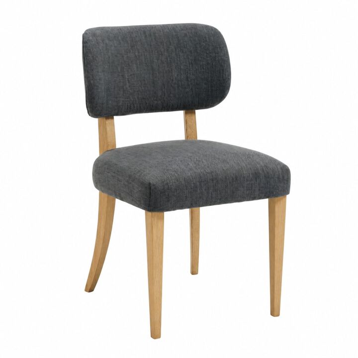 GOODSILO Set of 2 Fabric Upholstered Wooden Dining Chairs, Mid-Century Modern Farmhouse Style for Kitchen, Dining Room & Small Spaces
