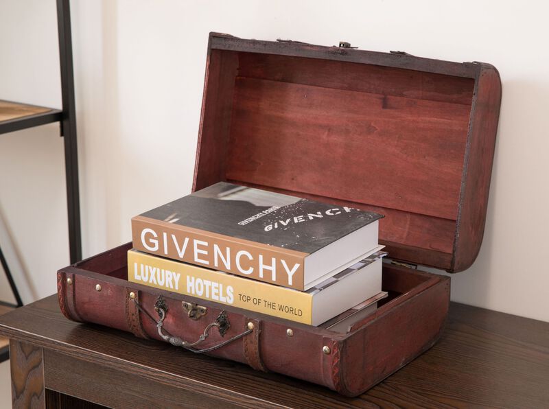 Pirate Style Cherry Vintage Wooden Luggage with X Design