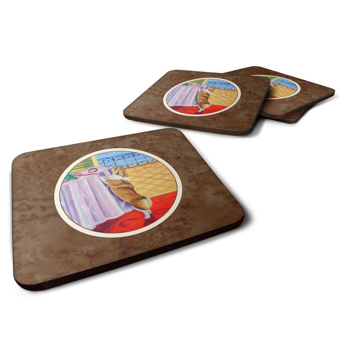 Caroline's Treasures 7285FC Corgi Foam Coasters (Set of 4), 3.5, Multicolor