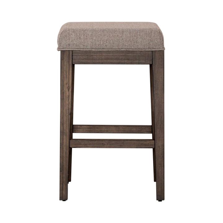 Liberty Furniture Arrowcreek Upholstered Console Stool in Weathered Stone