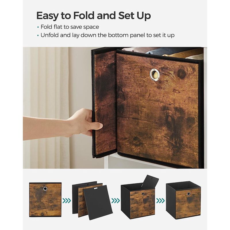 Foldable Storage Organizer Boxes &ndash; Set of 6 Storage Cubes for Clothes