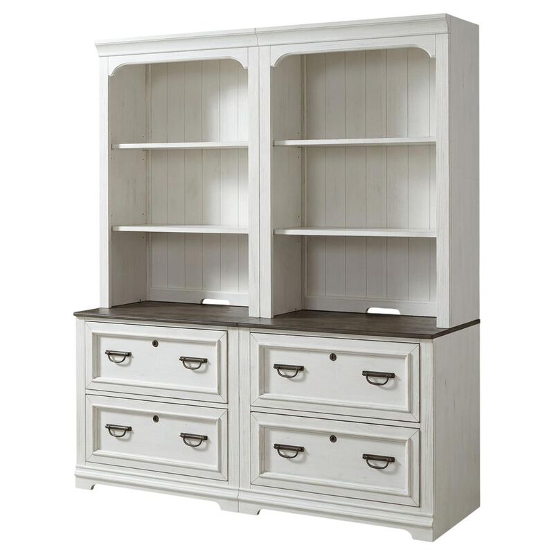 Liberty Furniture Allyson Park Home Office 2 Piece Set - Wirebrushed White w/ Charcoal Tops image number 0