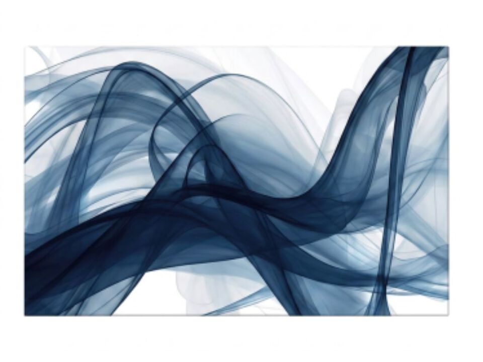 Blue White Abstract Wall Decor Bedroom Modern Art Living Room Office 24 X 48
