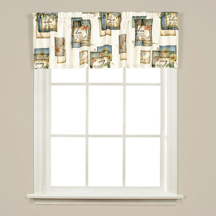 SKL Home Saturday Knight Ltd Nature's Hope Flowers And Butterflies Printed 36" Tier Pair Window Curtains - 57x36", Multi