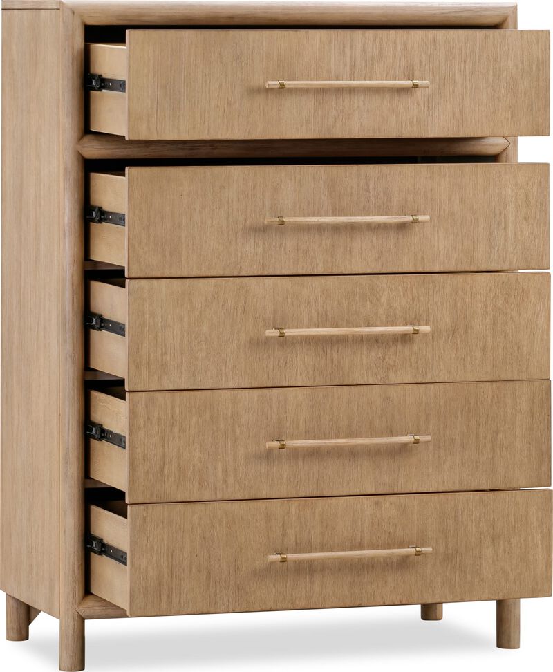 Dorsey Five Drawer Chest in Granola