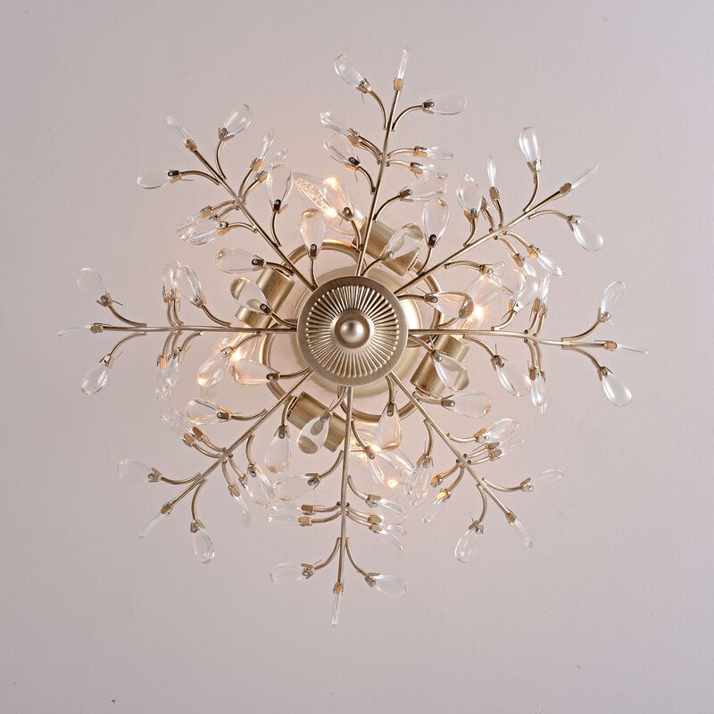 Freya Brushed Champagne Silver 4-light Crystal Bud 8-Branch Semi-Flush Mount image number 7