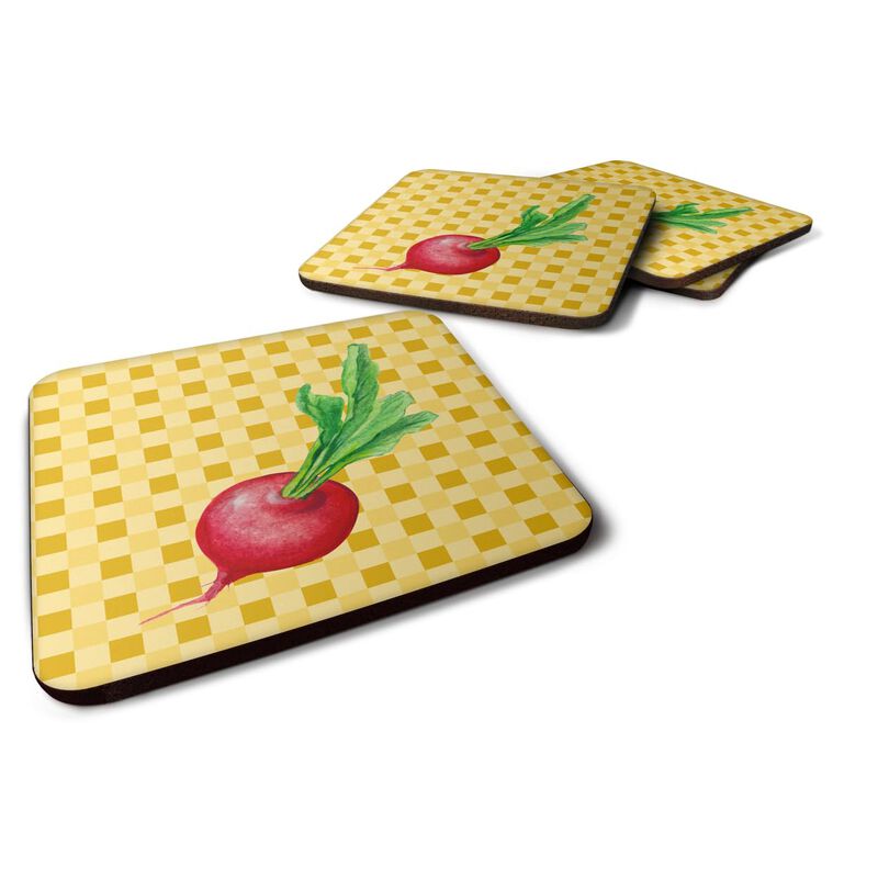 Caroline's Treasures Radish on Basketweave Decorative coasters, 3.5, Multicolor